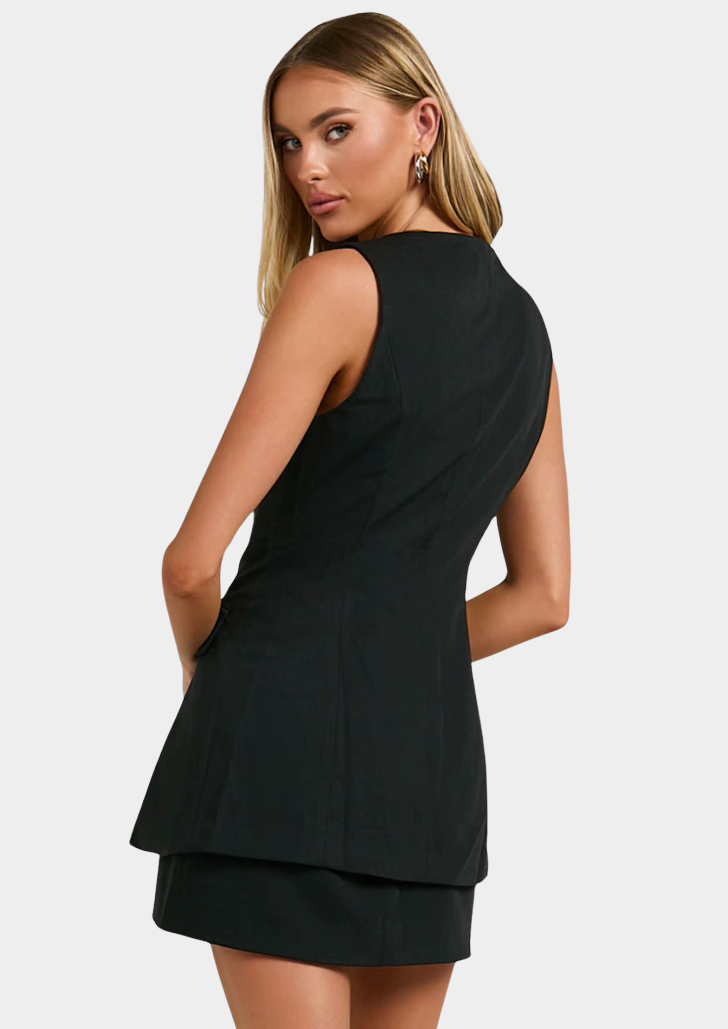 Women’s Sleeveless Button Front Top and Mini Skirt Set