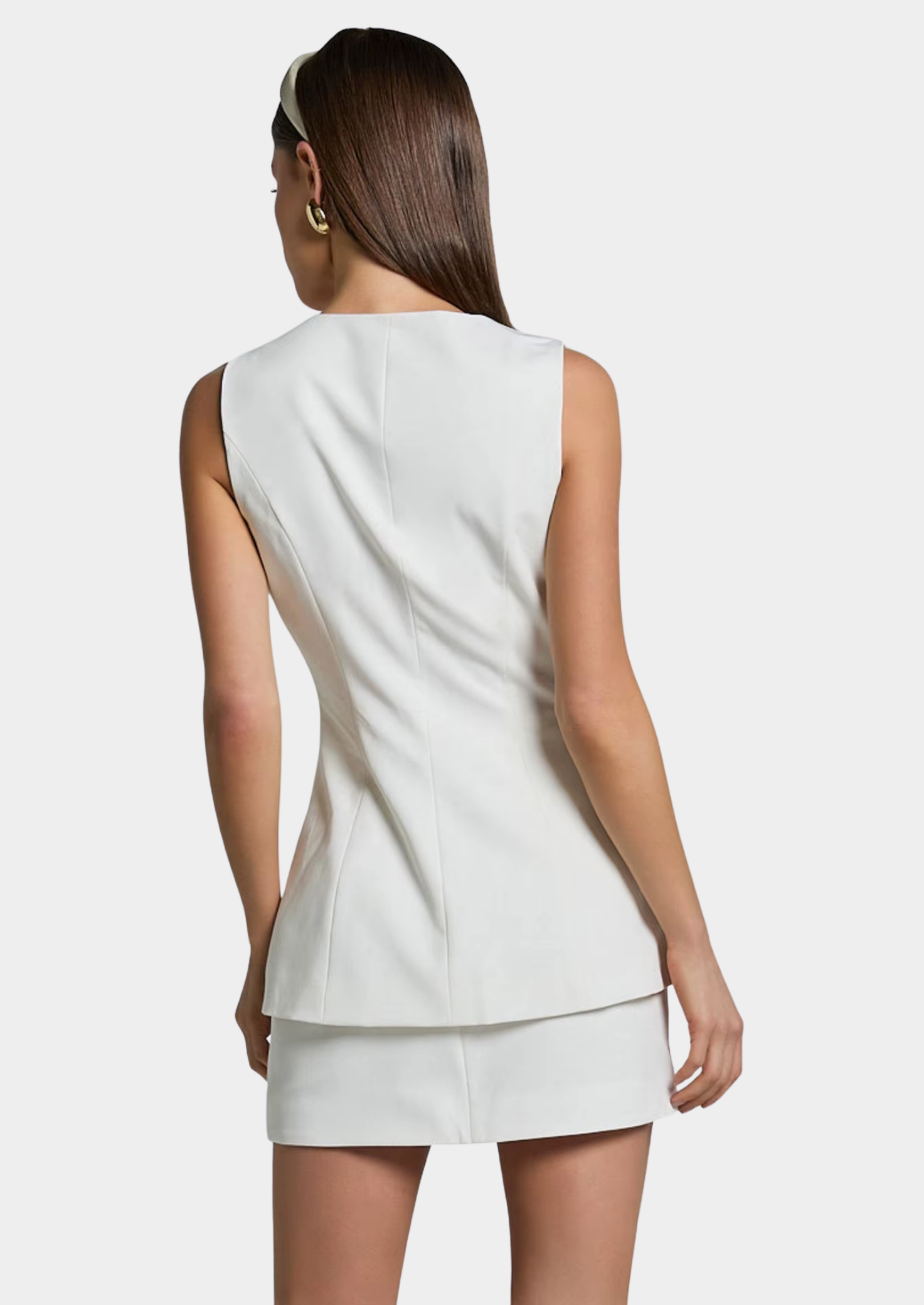Women’s Sleeveless Button Front Top and Mini Skirt Set