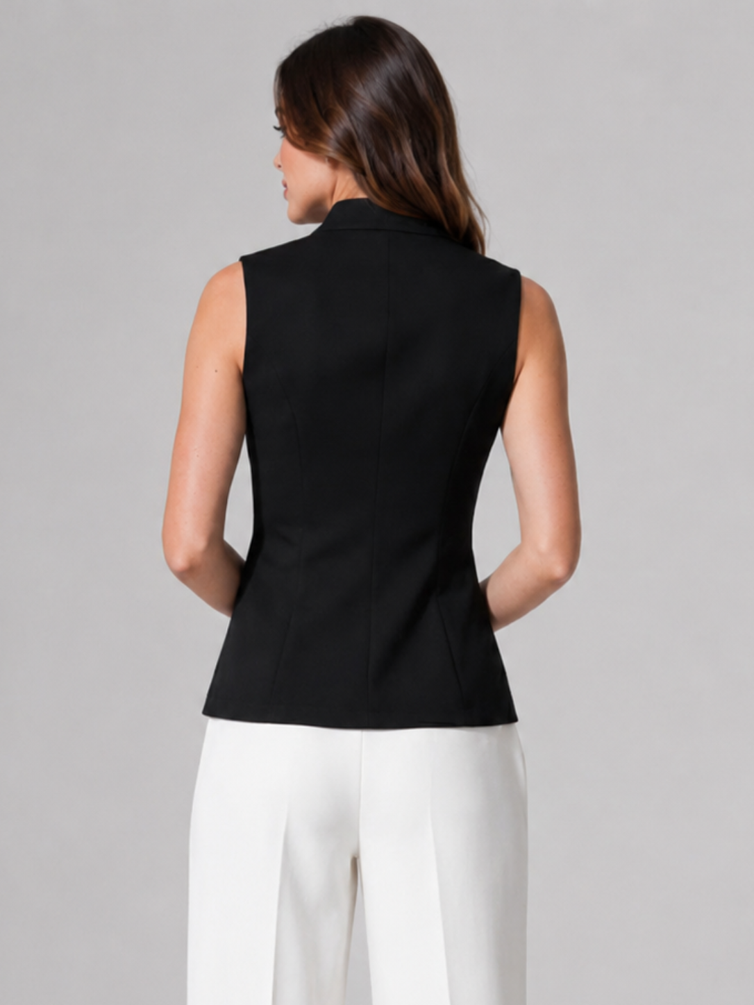 Women’s Sleeveless Vest with Button Closure