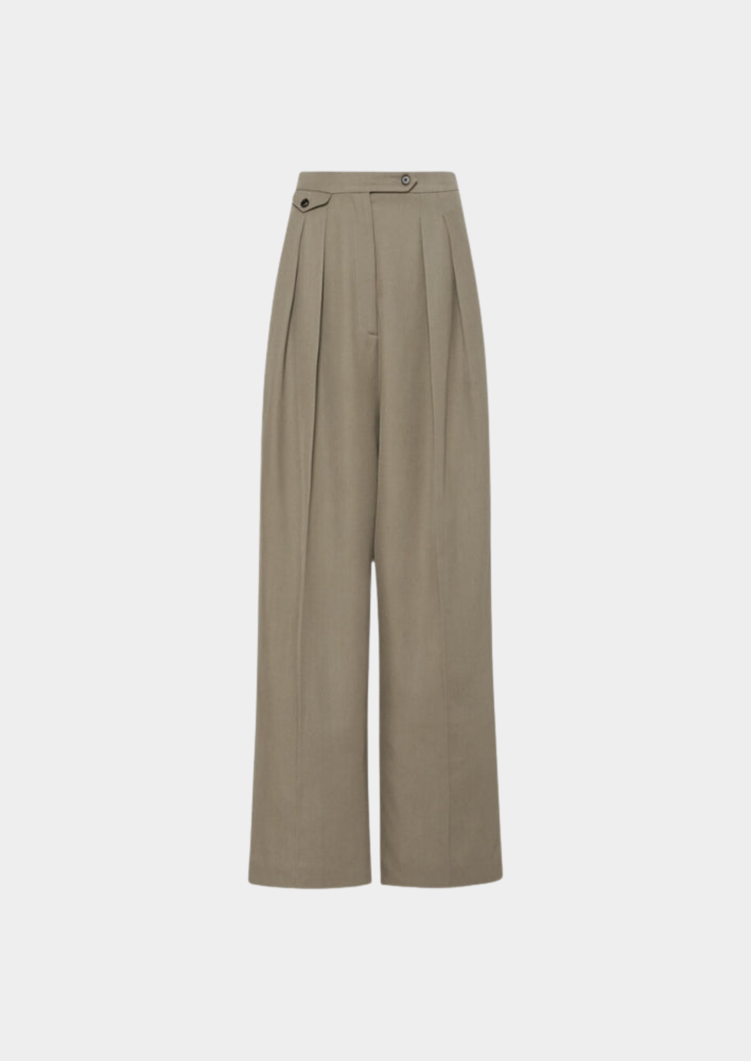 Women’s Straight Wide-Leg Trousers with Pleats and Belt Loops