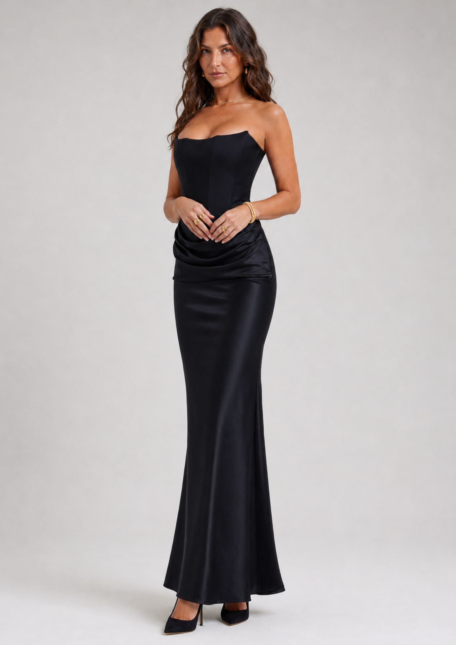 Women’s Strapless Corset Maxi Dress