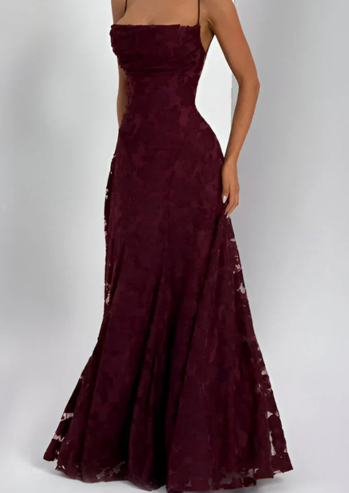 Women’s Strapless Maxi Dress with Fitted Bodice and Flared Skirt