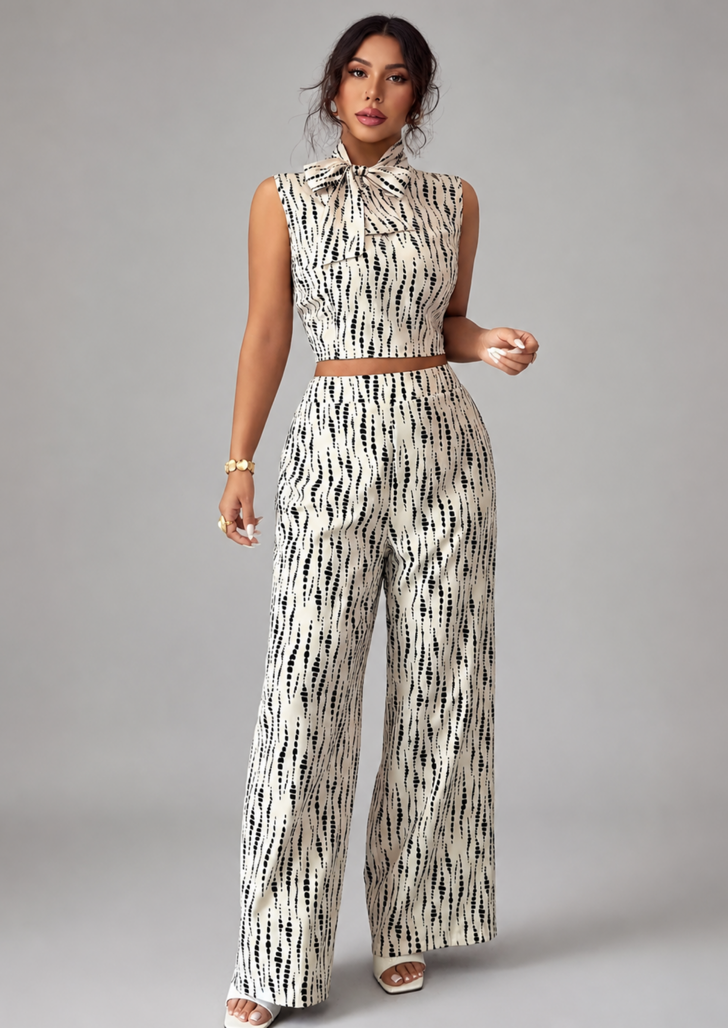 Women’s Two-Piece Set with Abstract Print