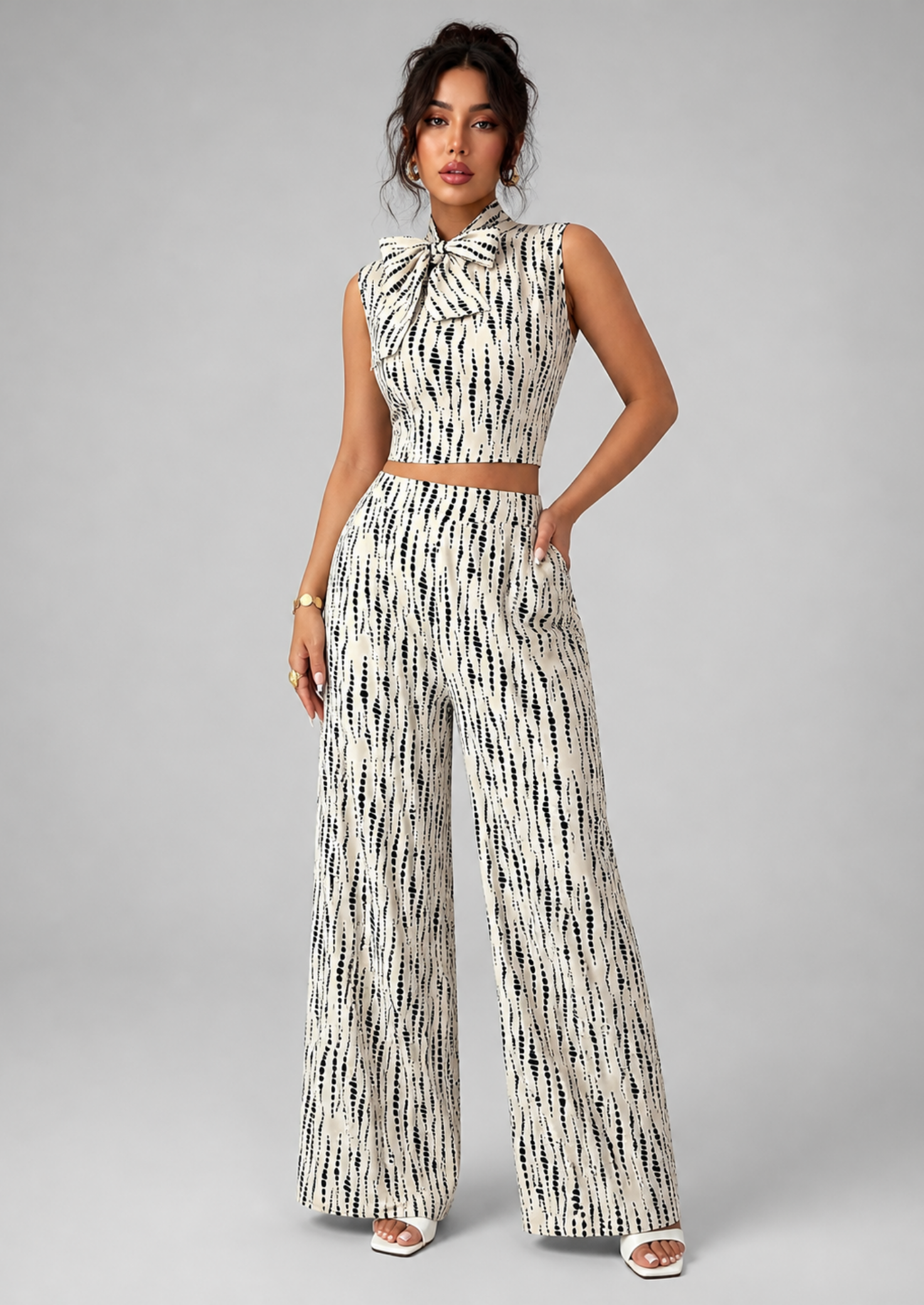 Women’s Two-Piece Set with Abstract Print