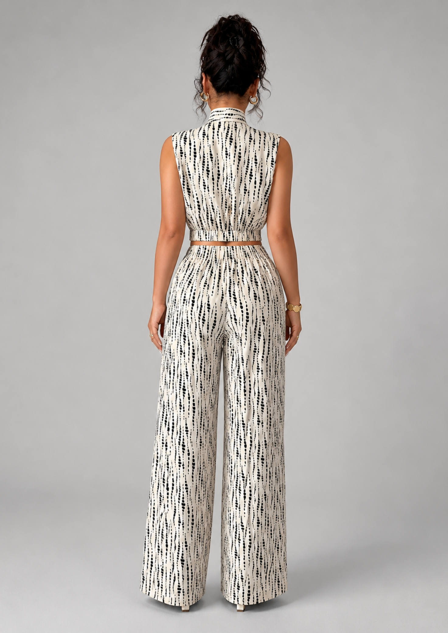 Women’s Two-Piece Set with Abstract Print