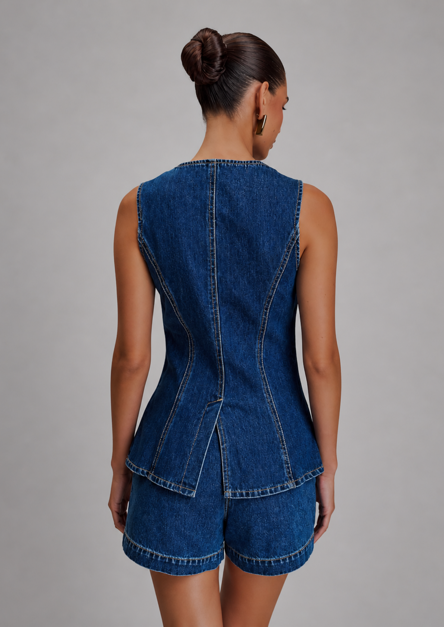 Women’s Two-Piece Set with Button Front Top and Shorts