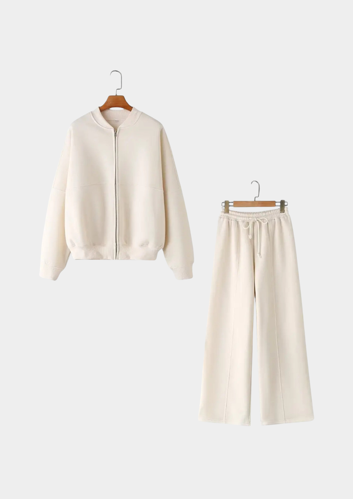 Women’s Two-Piece Set with Zip Jacket and Wide-Leg Trousers